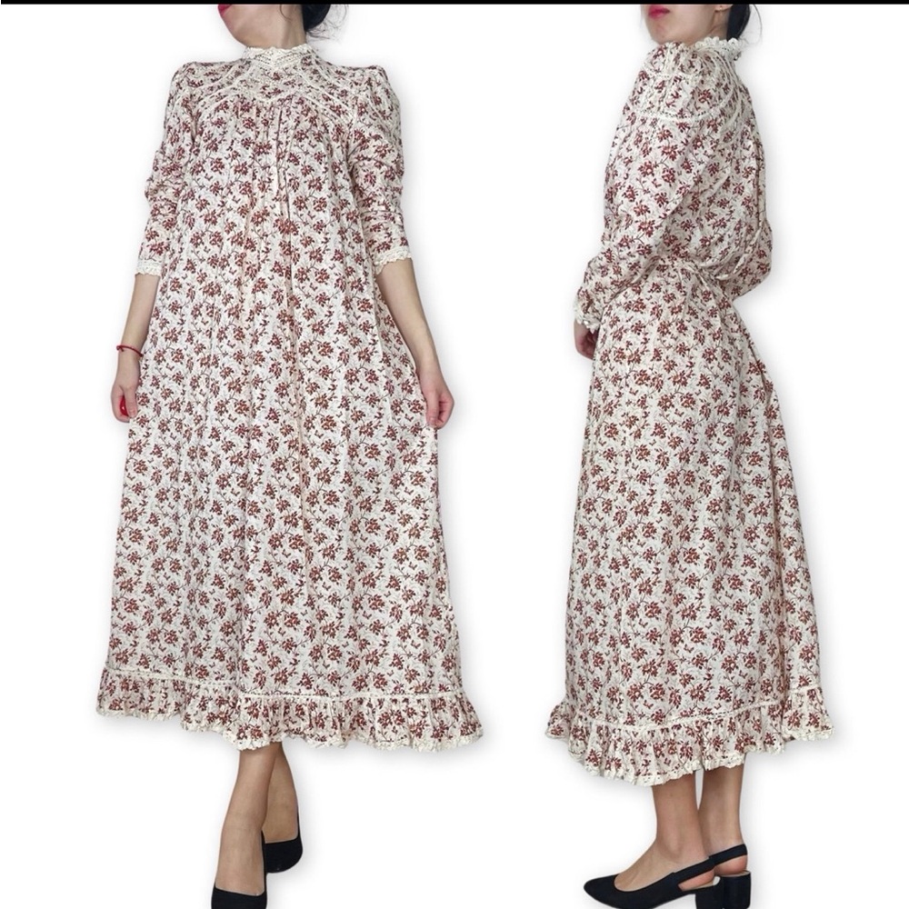 Doen Gabrielle Dress in Burgundy Songbird Toile Size M